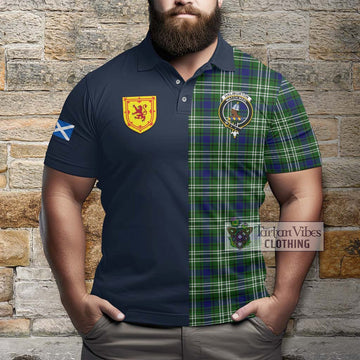 Haliburton Tartan Polo Shirt Alba with Scottish Lion Royal Arm Half Style