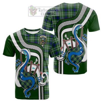 Haliburton Tartan Cotton T-shirt with Epic Bagpipe Style