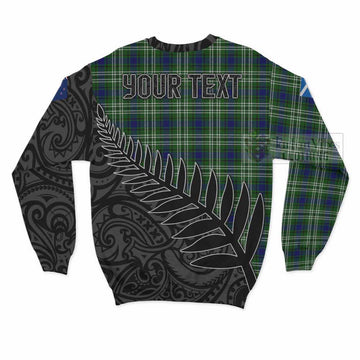 Haliburton Crest Tartan Sweatshirt with New Zealand Silver Fern Half Style