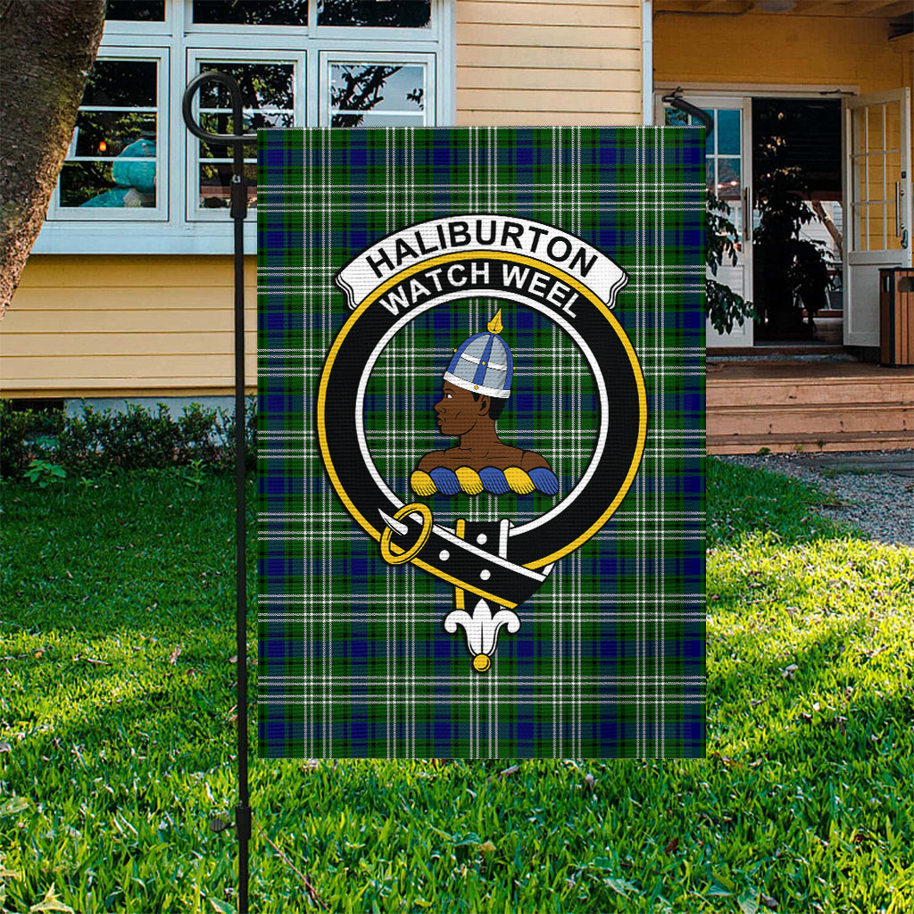 haliburton-tartan-flag-with-family-crest