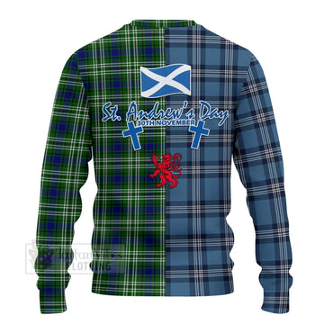 Haliburton Tartan Knitted Sweater Happy St. Andrew's Day Half Tartan Style