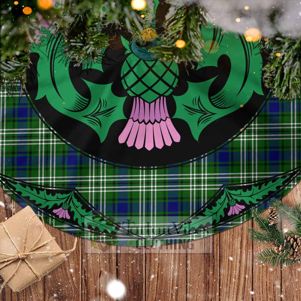 Tartan Vibes Clothing Haliburton Tartan Christmas Tree Skirt Scottish Thistle Style