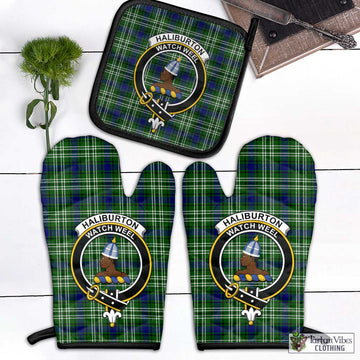 Haliburton Tartan Combo Oven Mitt & Pot-Holder with Family Crest