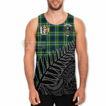 Haliburton Crest Tartan Men's Tank Top with New Zealand Silver Fern Half Style