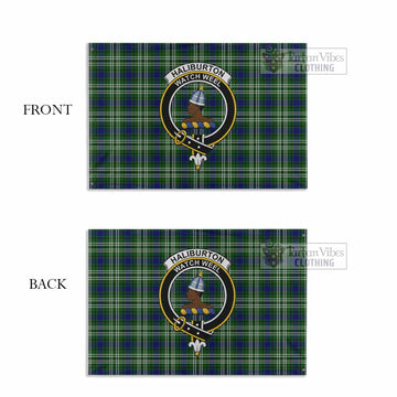 Haliburton Tartan House Flag with Family Crest