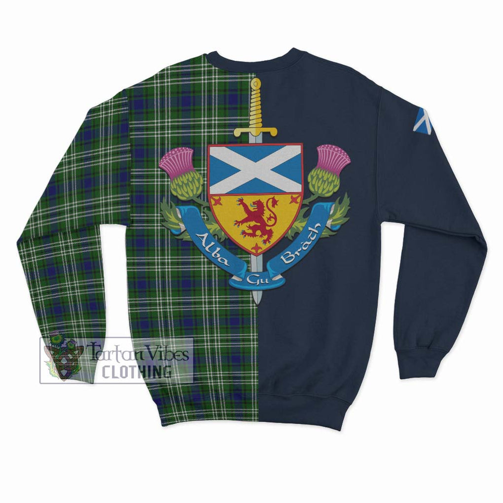 Tartan Vibes Clothing Haliburton Tartan Sweatshirt with Scottish Lion Royal Arm Half Style