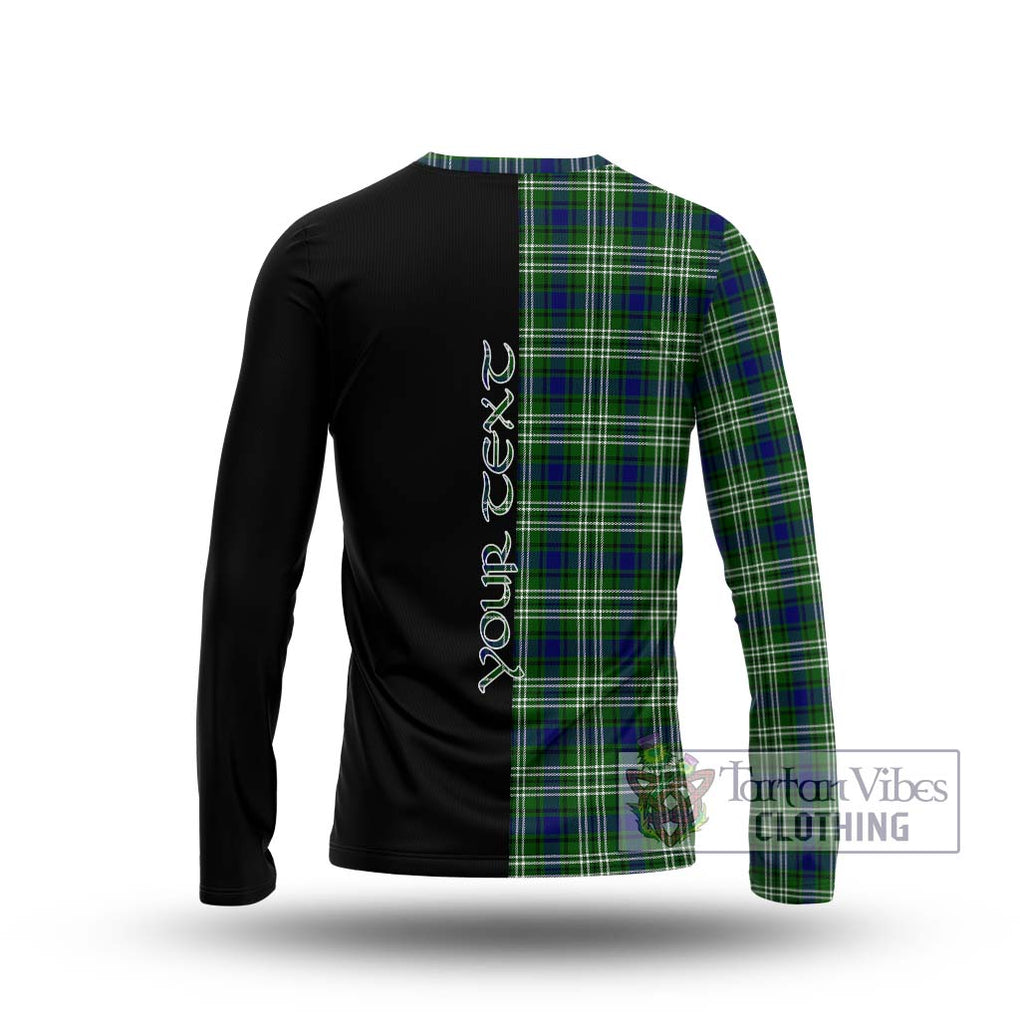 Haliburton Tartan Long Sleeve T-Shirt with Family Crest and Half Of Me Style - Tartanvibesclothing Shop