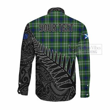 Haliburton Crest Tartan Long Sleeve Button Shirt with New Zealand Silver Fern Half Style