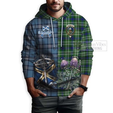 Haliburton Tartan Hoodie Happy St. Andrew's Day Half Tartan Style