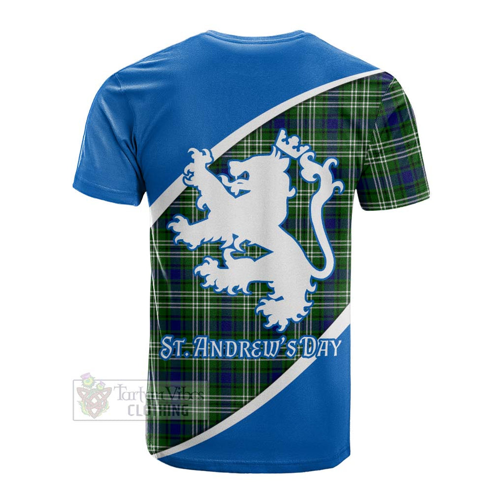 Tartan Vibes Clothing Haliburton Family Crest Tartan Cotton T-shirt Celebrate Saint Andrew's Day in Style