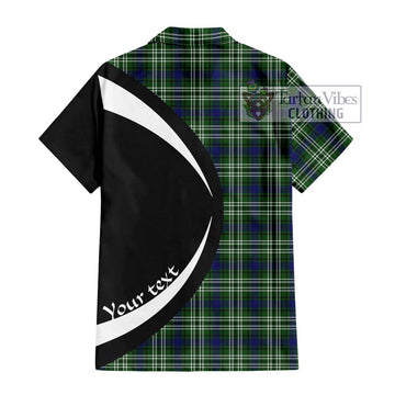 Haliburton Tartan Short Sleeve Button Up with Family Crest Circle Style