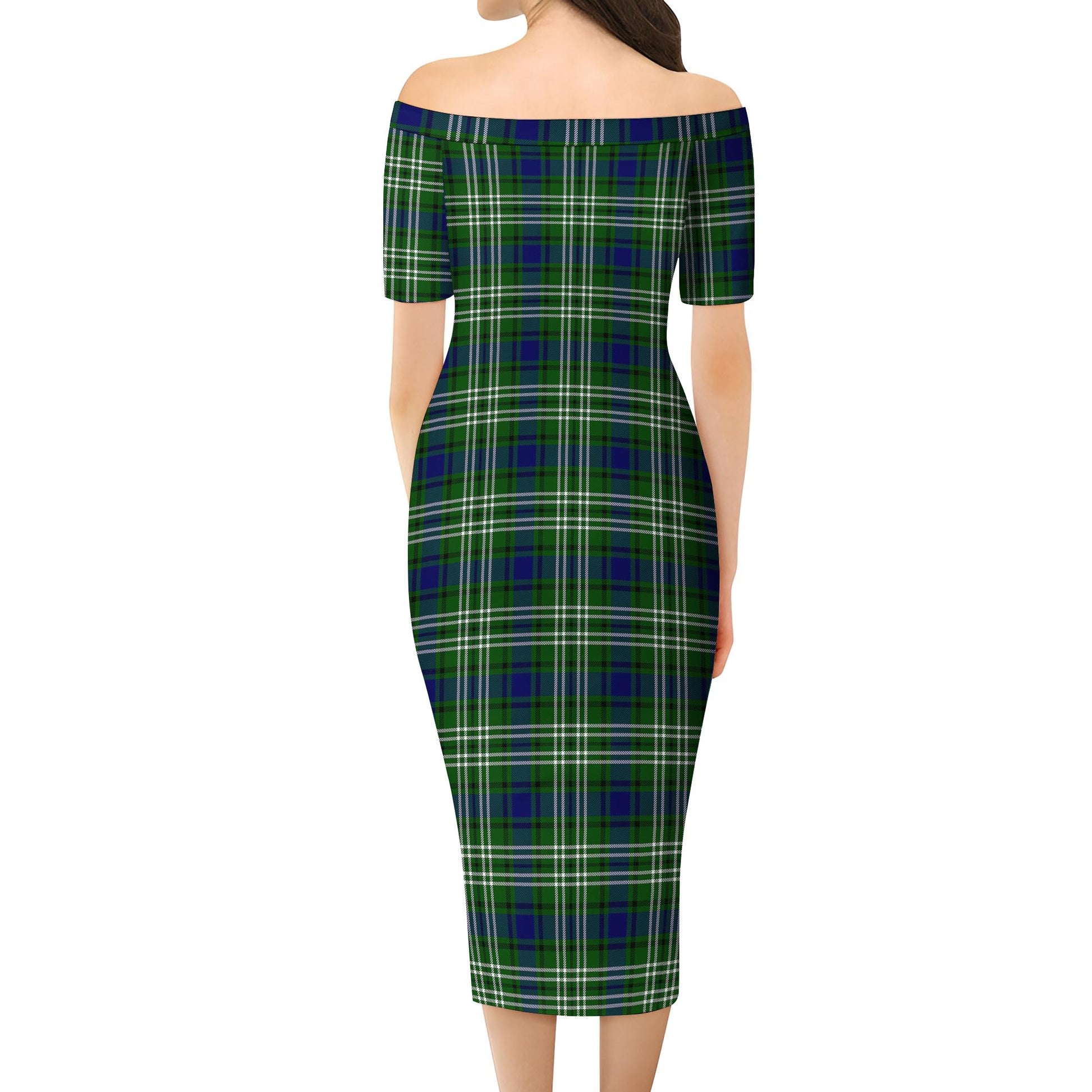 Haliburton Tartan Off Shoulder Lady Dress - Tartanvibesclothing