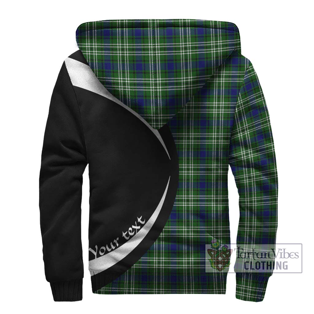 Haliburton Tartan Sherpa Hoodie with Family Crest Circle Style - Tartan Vibes Clothing