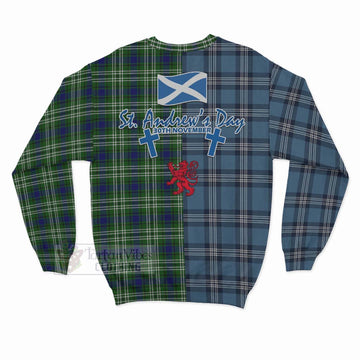 Haliburton Tartan Sweatshirt Happy St. Andrew's Day Half Tartan Style