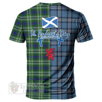 Haliburton Tartan T-Shirt Happy St. Andrew's Day Half Tartan Style