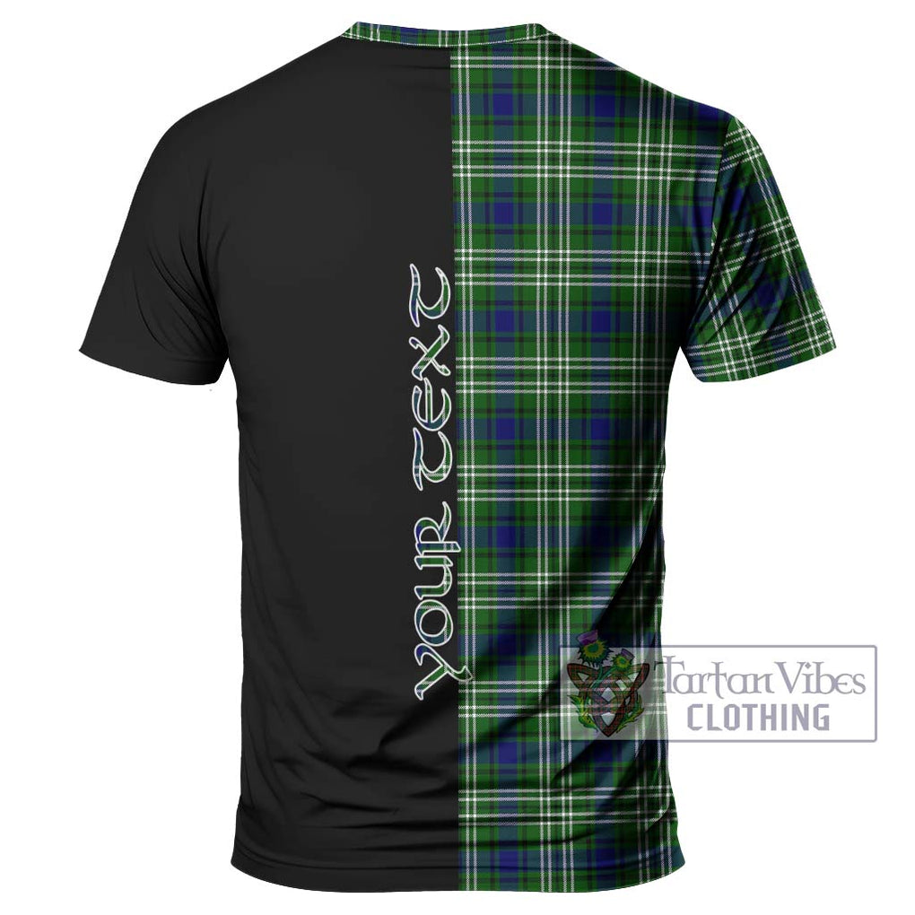 Haliburton Tartan T-Shirt with Family Crest and Half Of Me Style - Tartanvibesclothing Shop