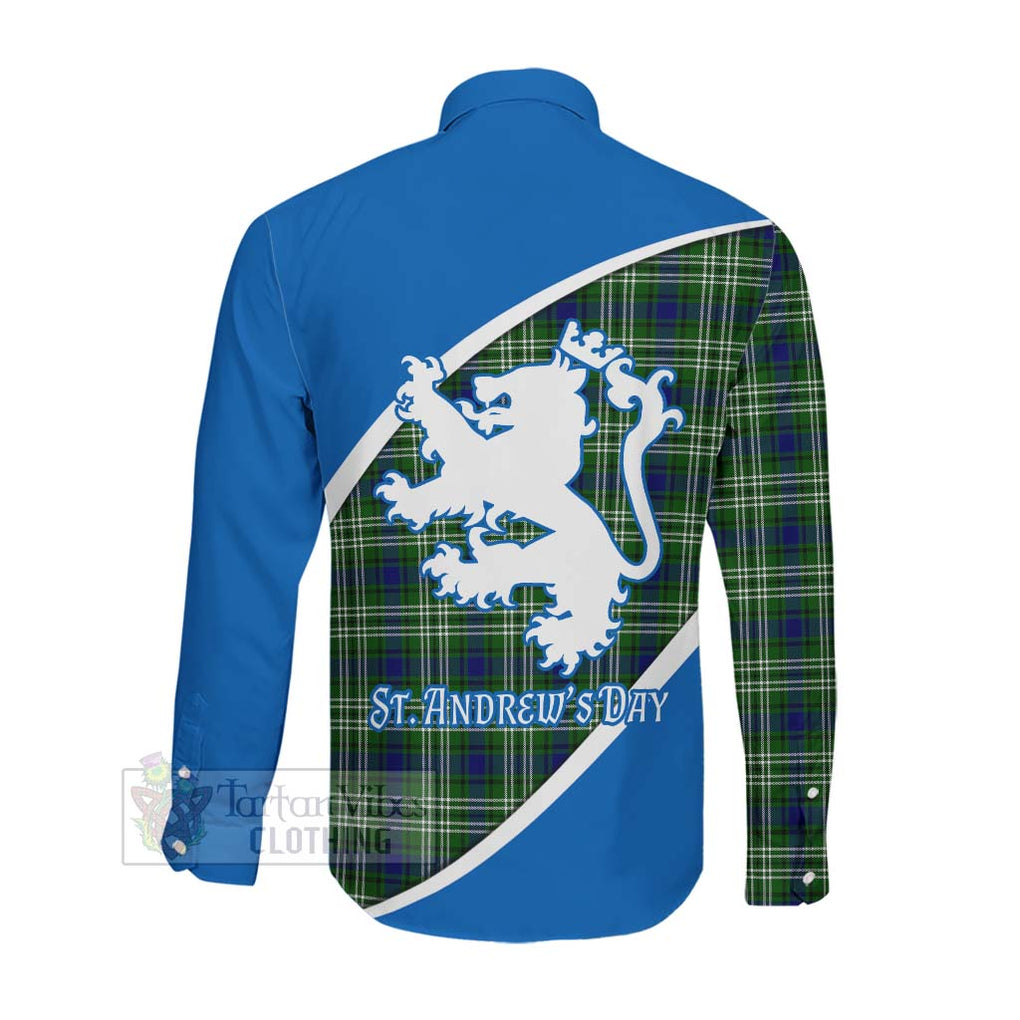 Tartan Vibes Clothing Haliburton Family Crest Tartan Long Sleeve Button Shirt Celebrate Saint Andrew's Day in Style