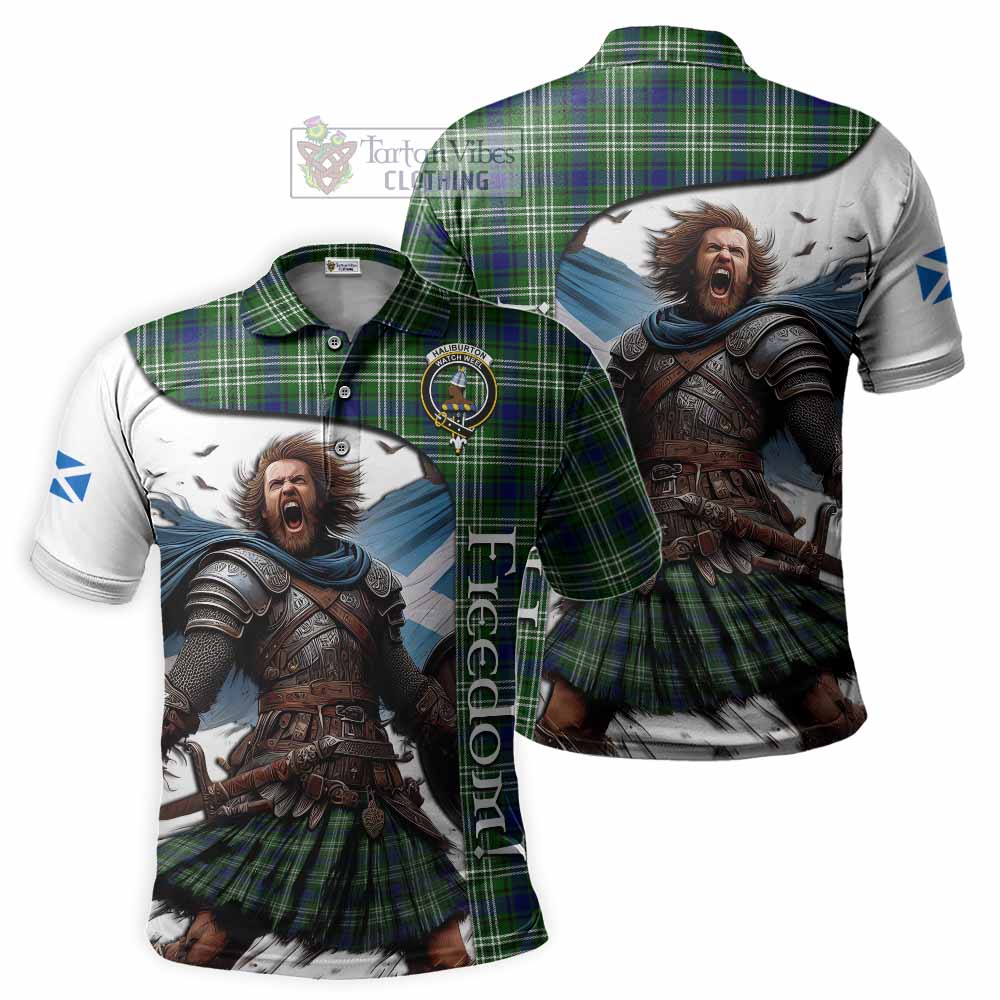 Tartan Vibes Clothing Haliburton Crest Tartan Polo Shirt Inspired by the Freedom of Scottish Warrior