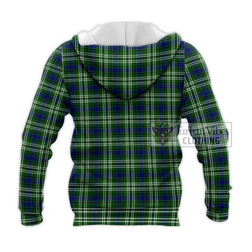 Haliburton Tartan Knitted Hoodie with Family Crest DNA In Me Style