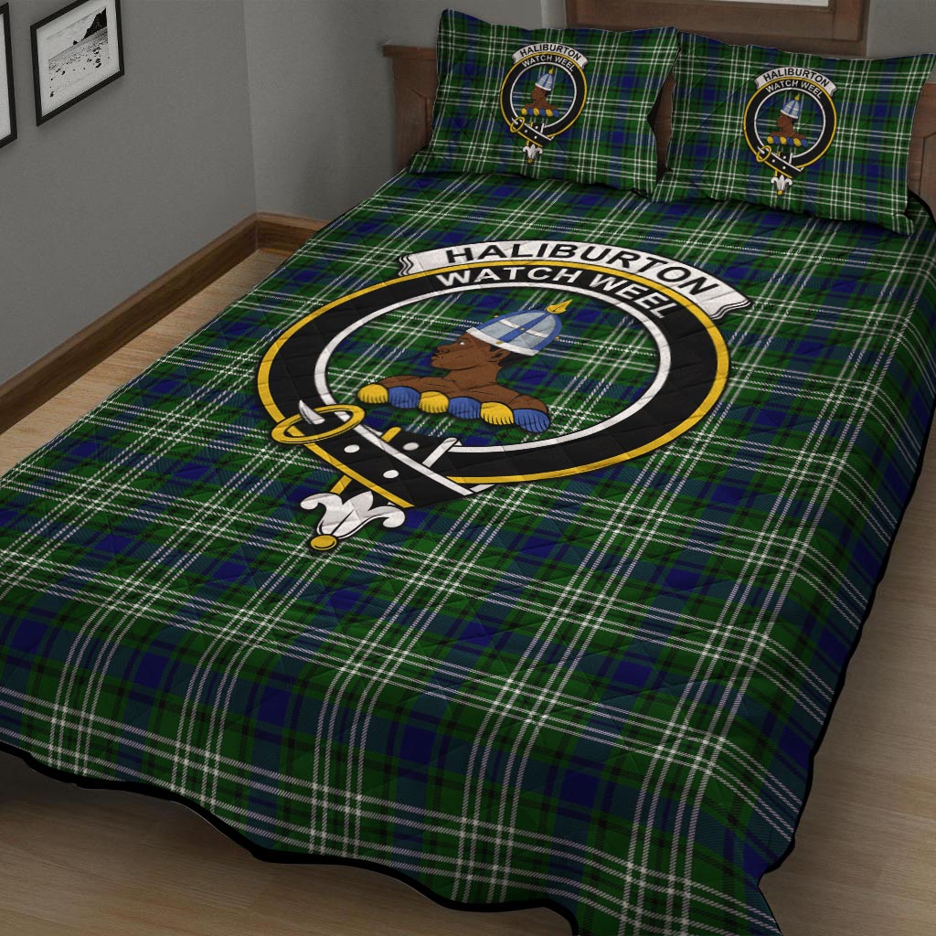 Haliburton Tartan Quilt Bed Set with Family Crest - Tartan Vibes Clothing