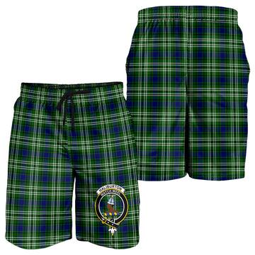 Haliburton Tartan Mens Shorts with Family Crest