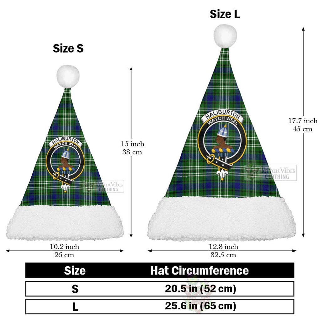 Tartan Vibes Clothing Haliburton Tartan Christmas Santa Hats with Family Crest