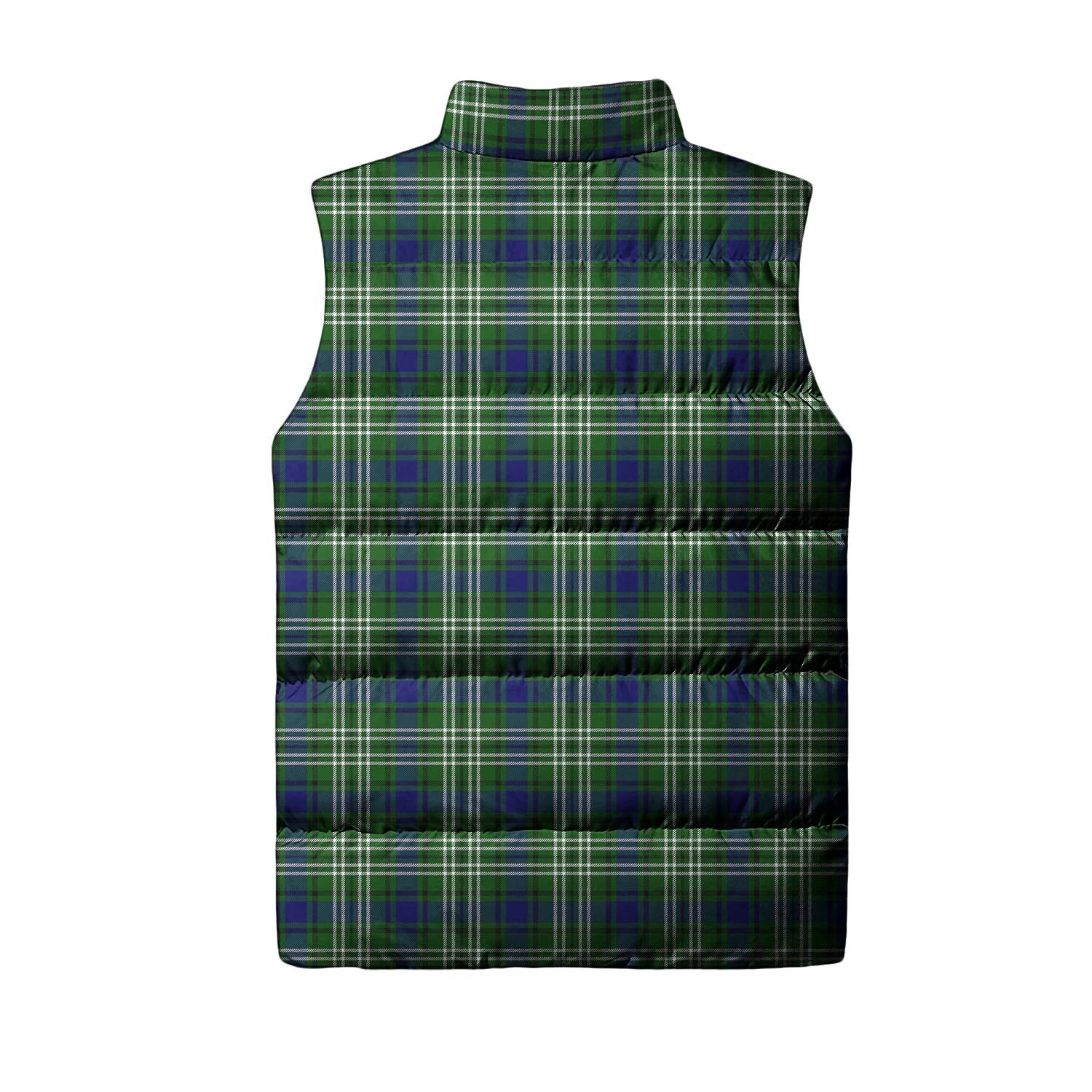 Haliburton Tartan Sleeveless Puffer Jacket with Family Crest - Tartanvibesclothing