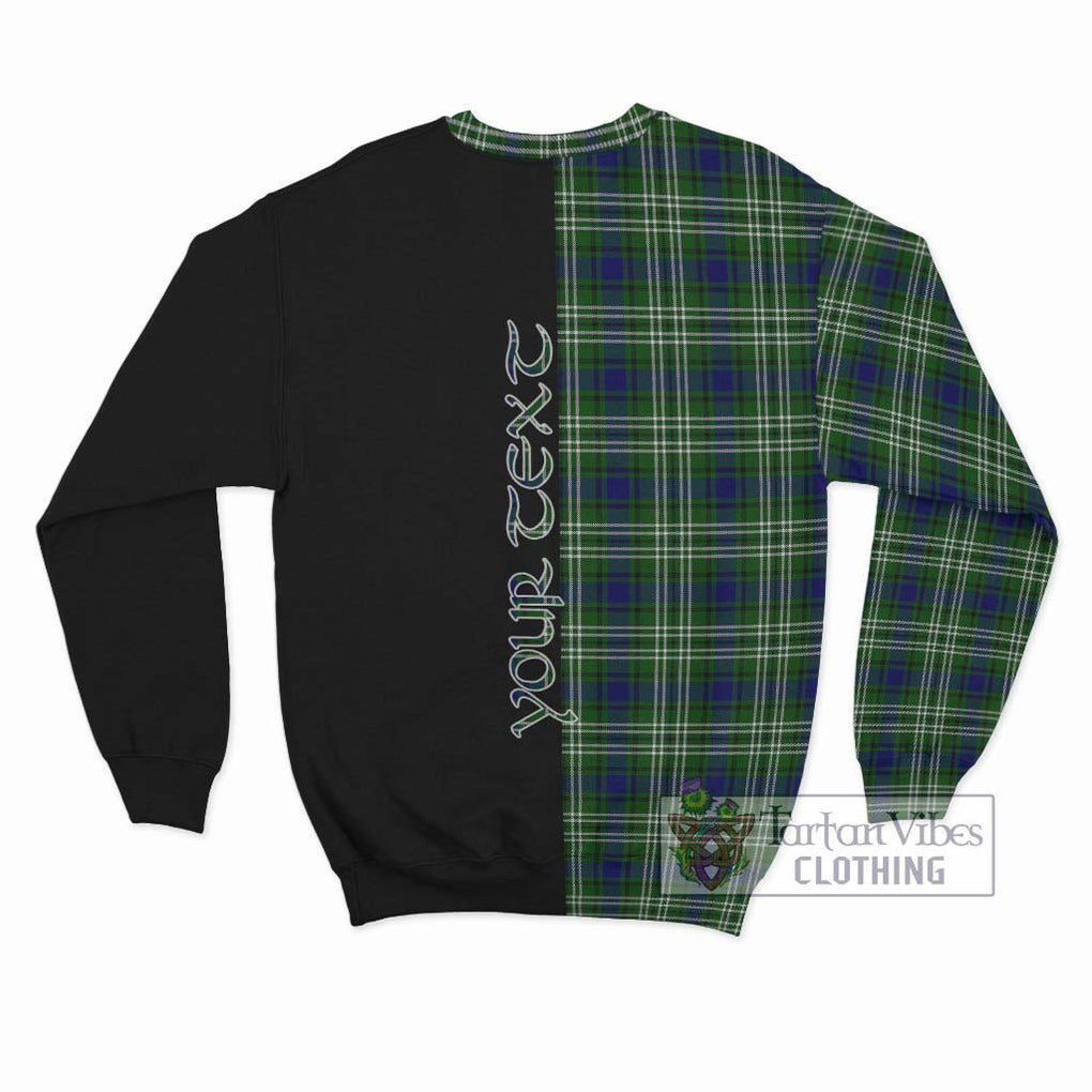 Haliburton Tartan Sweatshirt with Family Crest and Half Of Me Style - Tartanvibesclothing Shop