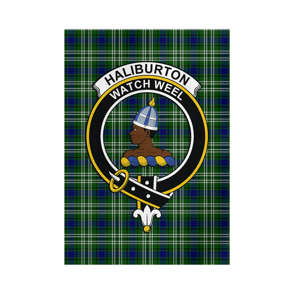 haliburton-tartan-flag-with-family-crest