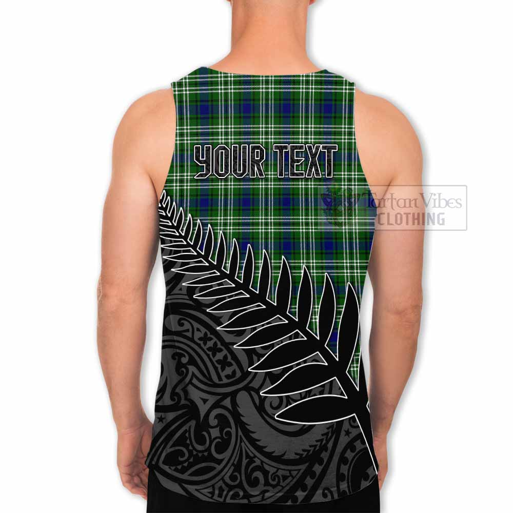 Tartan Vibes Clothing Haliburton Crest Tartan Men's Tank Top with New Zealand Silver Fern Half Style