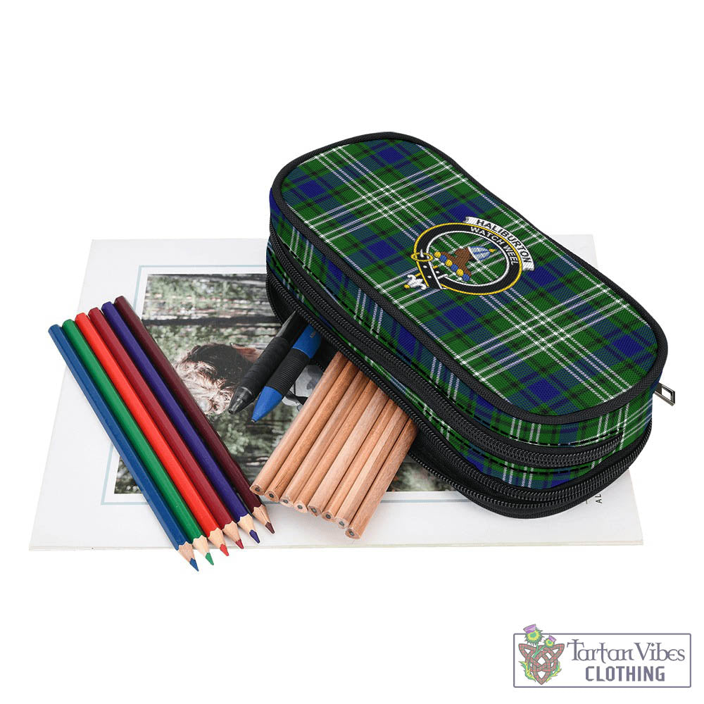 Tartan Vibes Clothing Haliburton Tartan Pen and Pencil Case with Family Crest