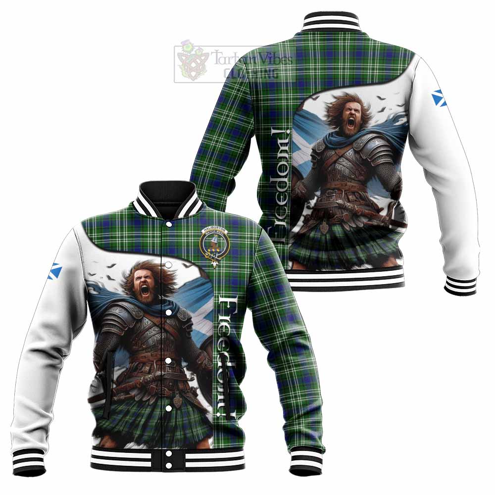 Tartan Vibes Clothing Haliburton Crest Tartan Baseball Jacket Inspired by the Freedom of Scottish Warrior