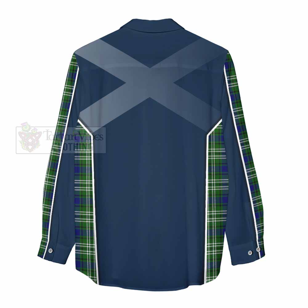 Tartan Vibes Clothing Haliburton Tartan Women's Casual Shirt with Family Crest and Lion Rampant Vibes Sport Style