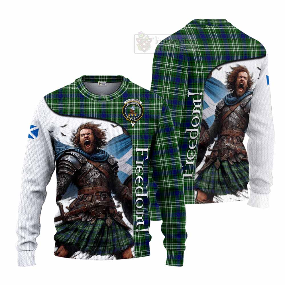 Tartan Vibes Clothing Haliburton Crest Tartan Knitted Sweater Inspired by the Freedom of Scottish Warrior