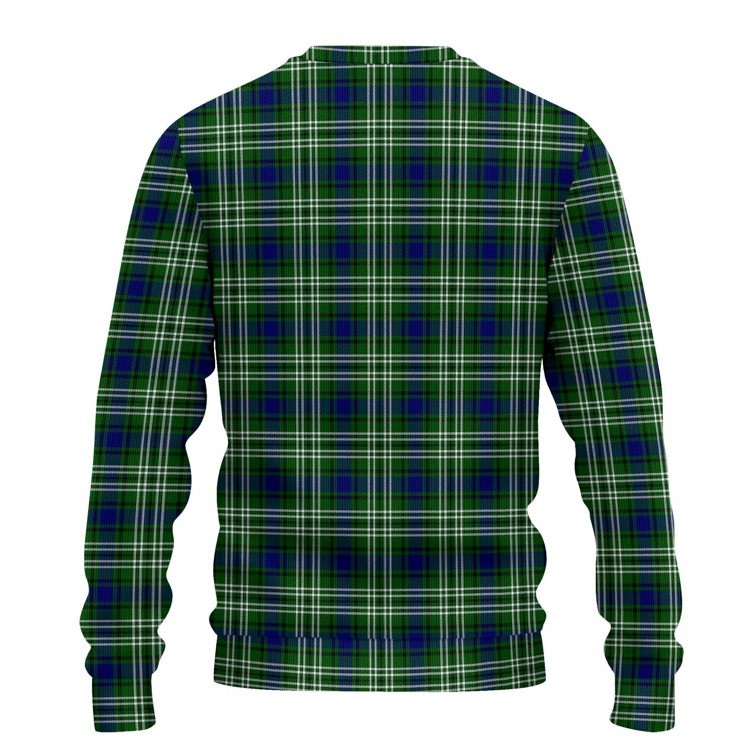 Haliburton Tartan Knitted Sweater with Family Crest - Tartanvibesclothing