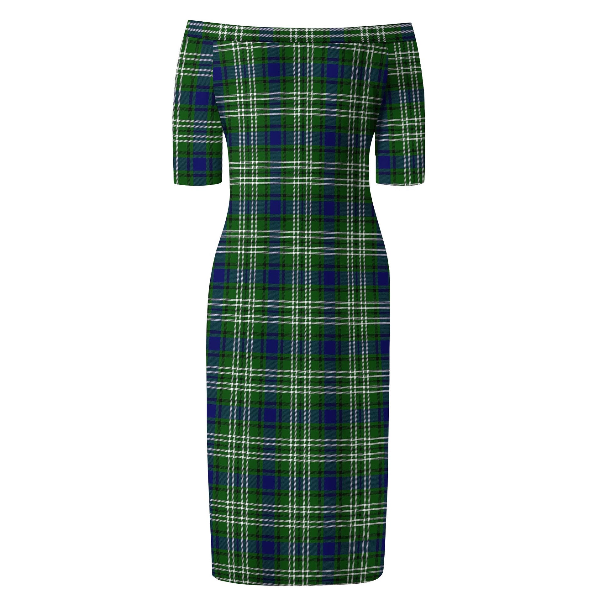 Haliburton Tartan Off Shoulder Lady Dress - Tartanvibesclothing