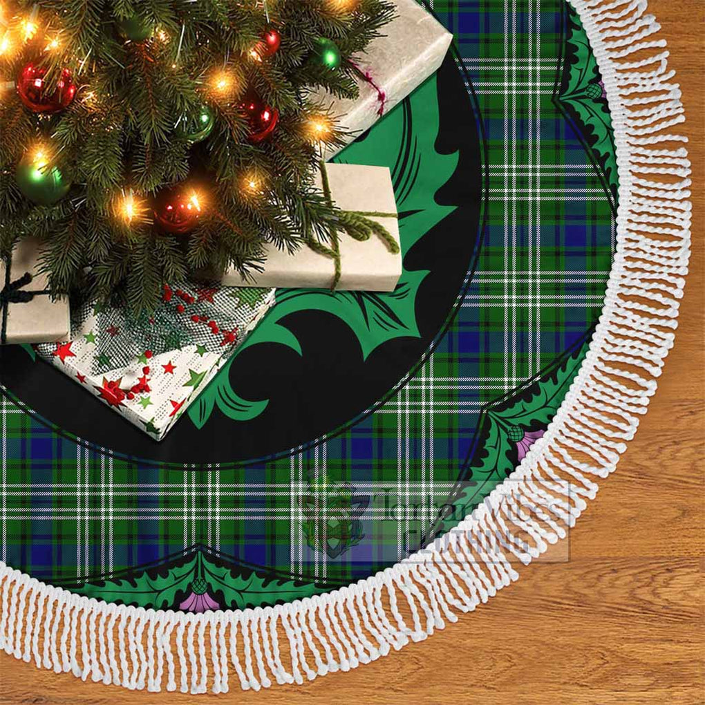 Tartan Vibes Clothing Haliburton Tartan Christmas Tree Skirt Scottish Thistle Style