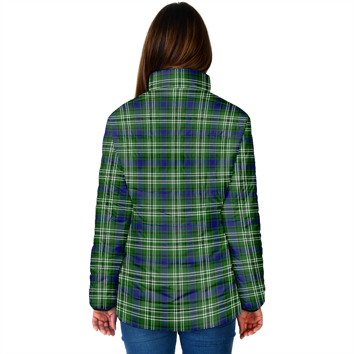 Haliburton Tartan Padded Jacket with Family Crest - Tartan Vibes Clothing