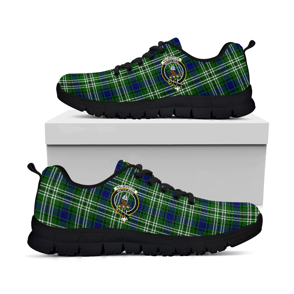 Haliburton Tartan Sneakers with Family Crest - Tartan Vibes Clothing