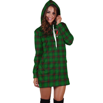 Halkerston Tartan Hoodie Dress with Family Crest - Tartan Vibes Clothing