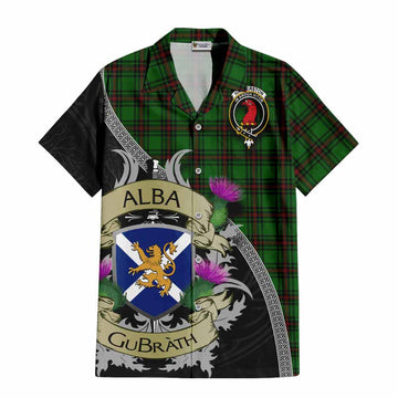 Halkerston Tartan Family Crest Hawaiian Shirt Lion Rampant Royal Thistle Shield Celtic Inspired Kid - Tartan Vibes Clothing
