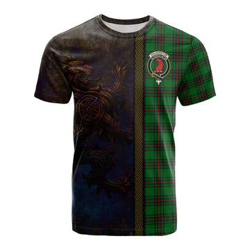 Halkerston Tartan Family Crest Cotton T-shirt Alba Gu Brath Be Brave Lion Ancient Style Kid's Shirt - Tartan Vibes Clothing