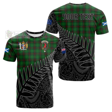 Halkerston Crest Tartan Cotton T-shirt with New Zealand Silver Fern Half Style Kid's Shirt - Tartan Vibes Clothing