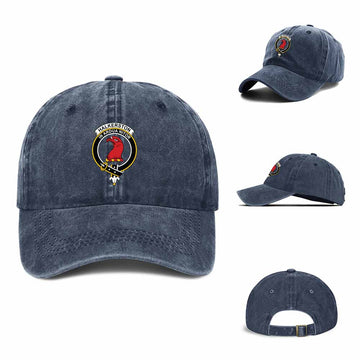 Halkerston Family Crest Denim Baseball Cap Classic Cap One Size - 2D-tartanvibesclothing