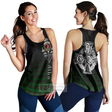 Halkerston Tartan Women's Racerback Tanks Featuring Alba Gu Brath Family Crest Celtic Inspired 4XL - Tartan Vibes Clothing