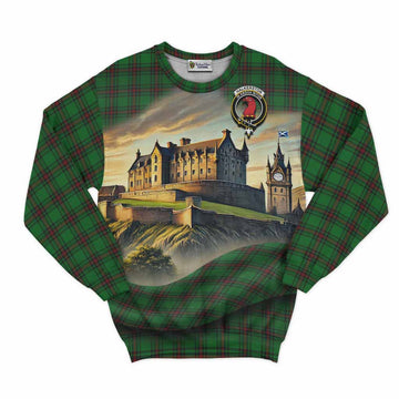 Halkerston Tartan Family Crest Sweatshirt with Scottish Ancient Castle Style Unisex - Tartan Vibes Clothing