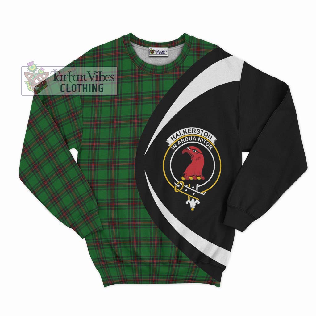 Halkerston Tartan Sweatshirt with Family Crest Circle Style Unisex - Tartan Vibes Clothing