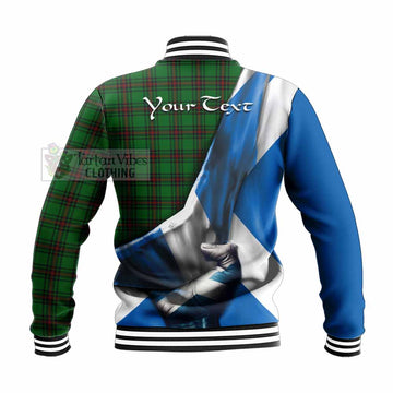 Halkerston Tartan Baseball Jacket with Family Crest Scotland Patriotic Style - Tartan Vibes Clothing