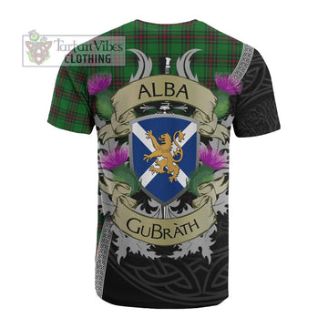 Halkerston Tartan Family Crest Cotton T-shirt Lion Rampant Royal Thistle Shield Celtic Inspired - Tartan Vibes Clothing