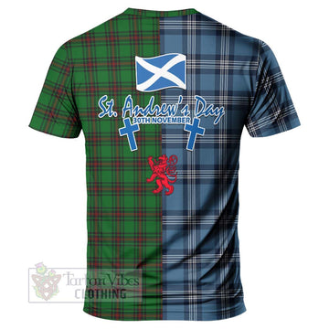 Halkerston Tartan T-Shirt Happy St. Andrew's Day Half Tartan Style - Tartan Vibes Clothing